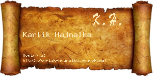 Karlik Hajnalka névjegykártya