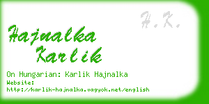 hajnalka karlik business card